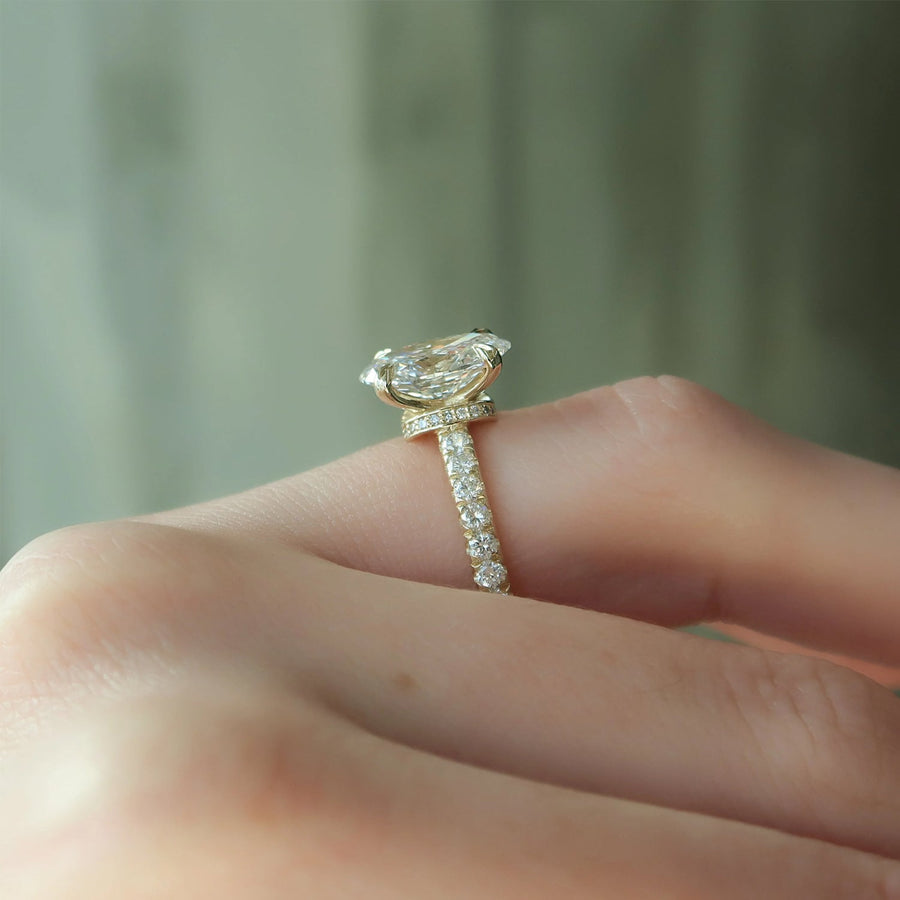 The Sia Oval Pave Moissanite Ring - KNT - Engagement Rings, Wedding Bands & Fine Jewelry