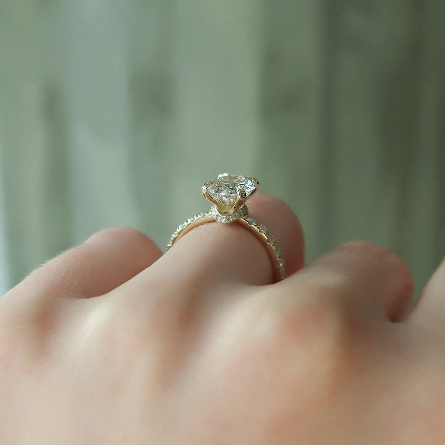 The Sia Oval Pave Moissanite Ring - KNT - Engagement Rings, Wedding Bands & Fine Jewelry