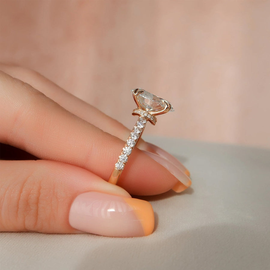 The Sia Oval Pave Moissanite Ring - KNT - Engagement Rings, Wedding Bands & Fine Jewelry