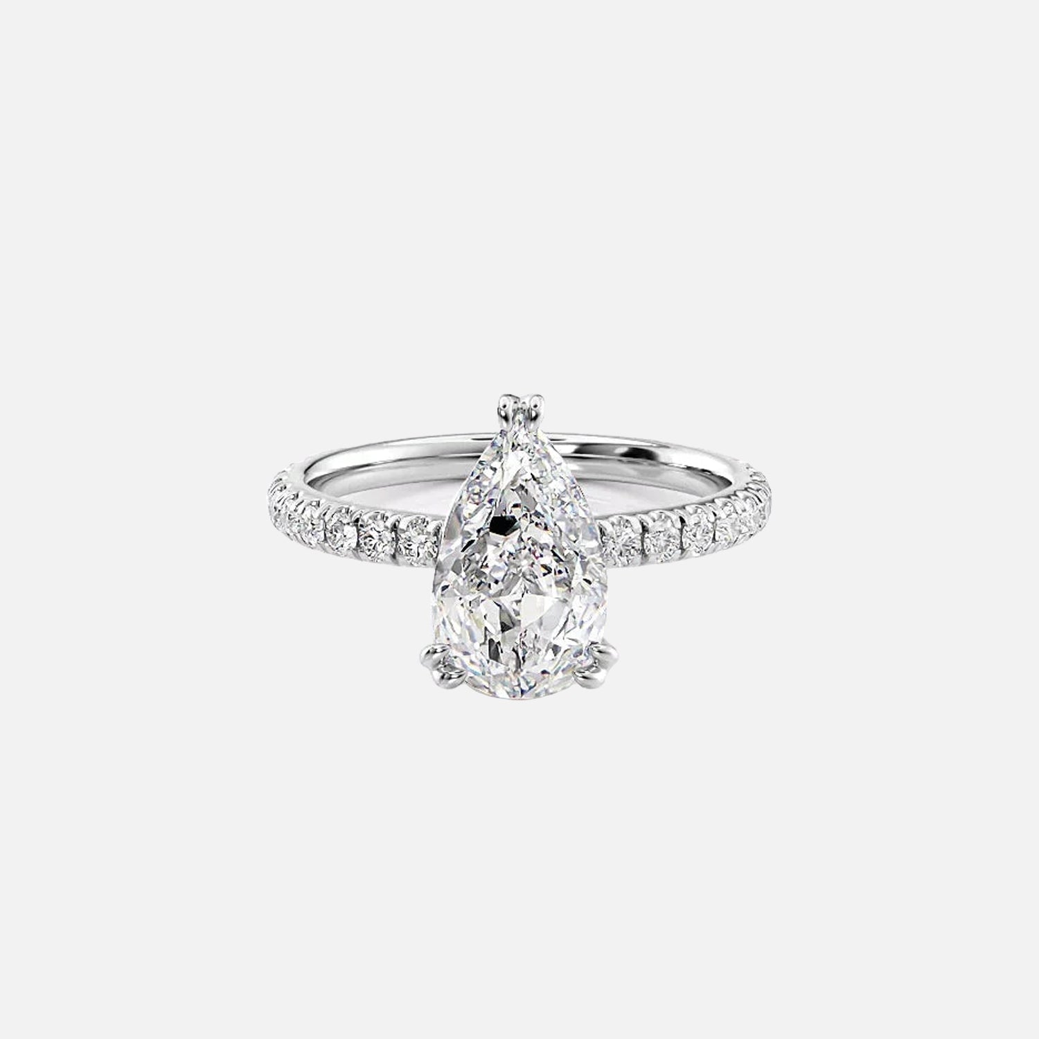 The Sia Pear Pave Moissanite Ring - KNT - Engagement Rings, Wedding Bands & Fine Jewelry