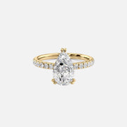 The Sia Pear Pave Moissanite Ring - KNT - Engagement Rings, Wedding Bands & Fine Jewelry
