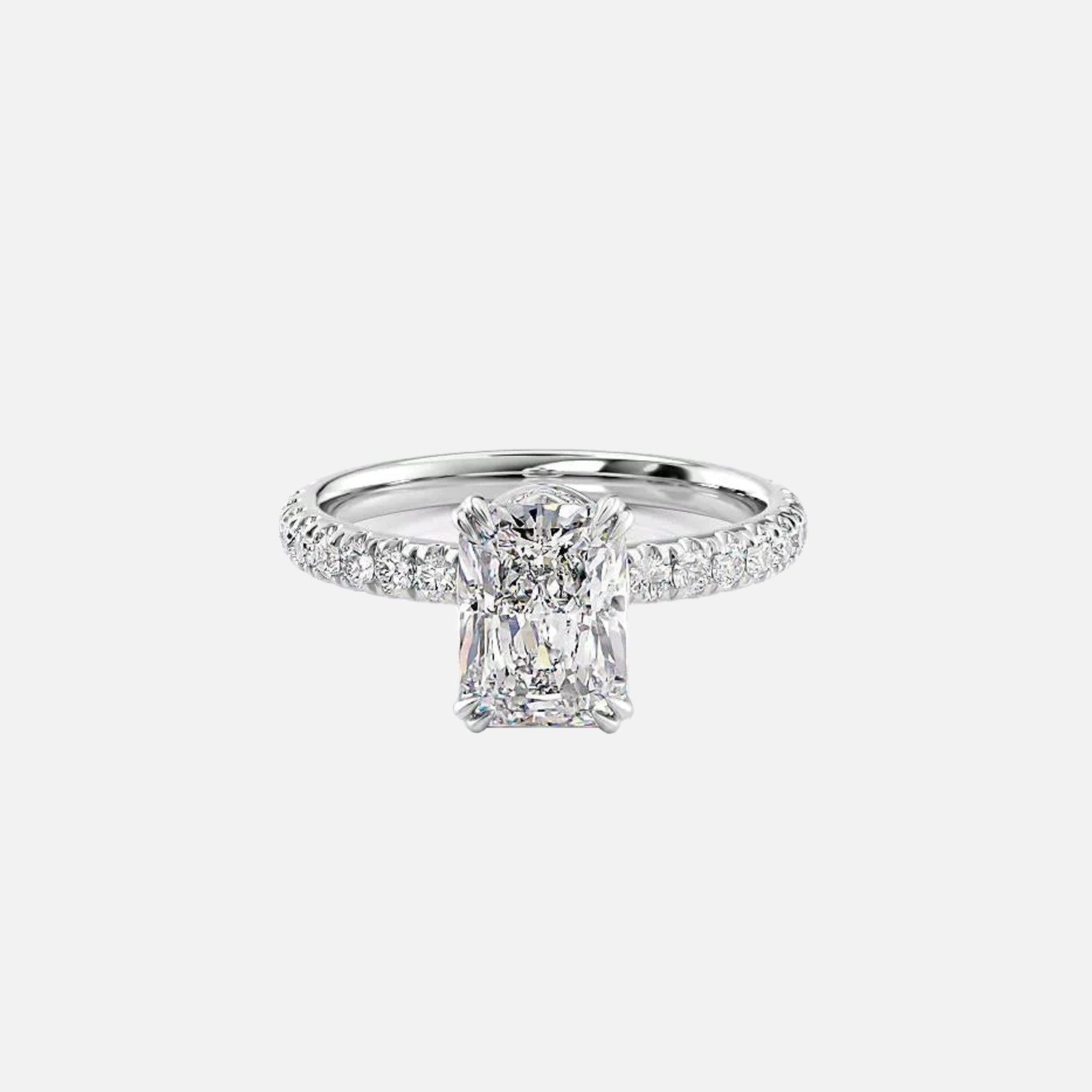 The Sia Radiant Pave Moissanite Ring - KNT - Engagement Rings, Wedding Bands & Fine Jewelry