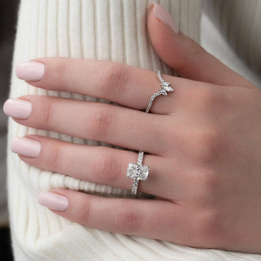 The Sia Radiant Pave Moissanite Ring - KNT - Engagement Rings, Wedding Bands & Fine Jewelry