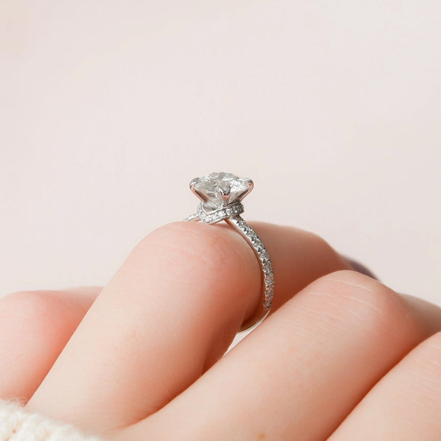 The Sia Round Pave Moissanite Ring - KNT - Engagement Rings, Wedding Bands & Fine Jewelry