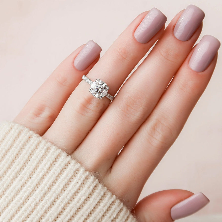 The Sia Round Pave Moissanite Ring - KNT - Engagement Rings, Wedding Bands & Fine Jewelry