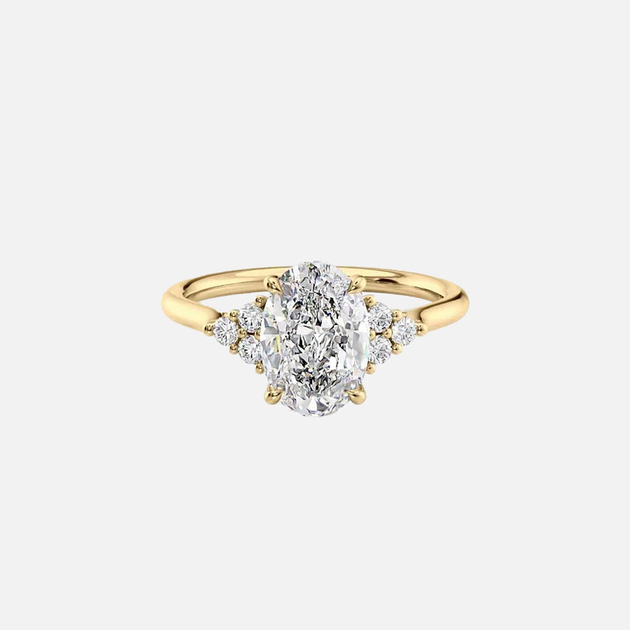 The Side Stone Catharina Oval Solitaire Moissanite Ring - KNT - Engagement Rings, Wedding Bands & Fine Jewelry
