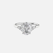 The Side Stone Catharina Oval Solitaire Moissanite Ring - KNT - Engagement Rings, Wedding Bands & Fine Jewelry
