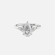 The Side Stone Catharina Pear Solitaire Moissanite Ring - KNT - Engagement Rings, Wedding Bands & Fine Jewelry