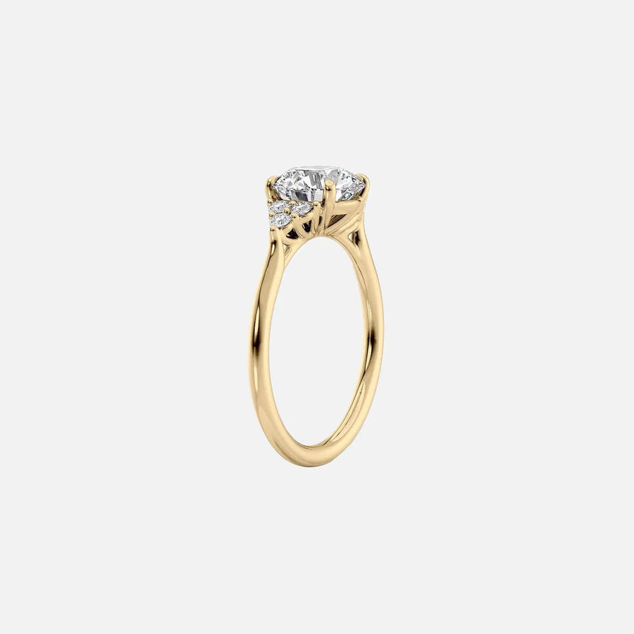 The Side Stone Catharina Pear Solitaire Moissanite Ring - KNT - Engagement Rings, Wedding Bands & Fine Jewelry