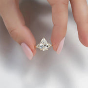 The Side Stone Catharina Pear Solitaire Moissanite Ring - KNT - Engagement Rings, Wedding Bands & Fine Jewelry