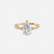 The Side Stone Zanessa Pear Moissanite Ring - KNT - Engagement Rings, Wedding Bands & Fine Jewelry