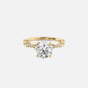 The Side Stone Zanessa Round Moissanite Ring - KNT - Engagement Rings, Wedding Bands & Fine Jewelry