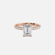  The Sofia Emerald Moissanite Ring 14k Rose Gold 001