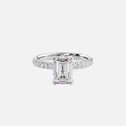  The Sofia Emerald Moissanite Ring 14k White Gold 001