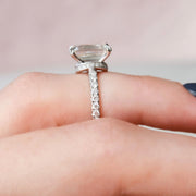  The Sofia Emerald Moissanite Ring 14k White Gold 004