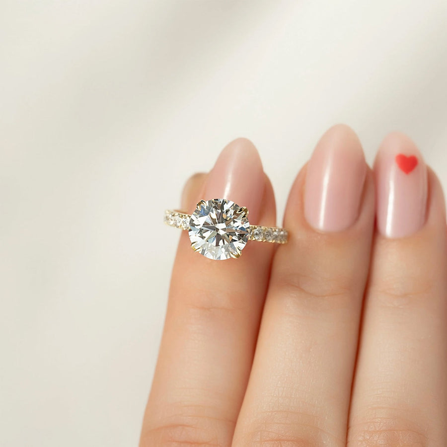  The Sofia Round Lab Diamond Ring 18k Yellow Gold 003