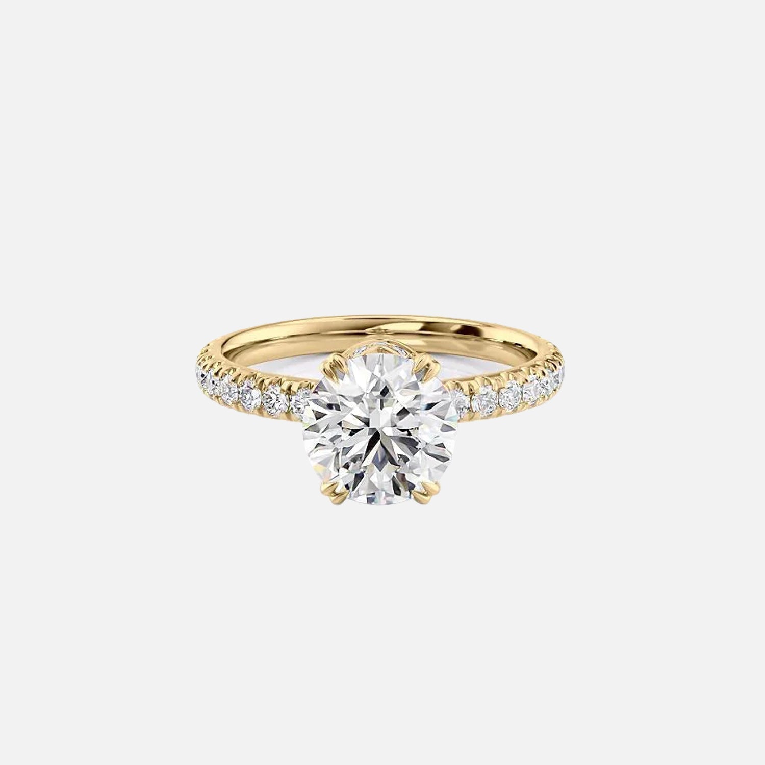 The Sofia Round Moissanite Ring 14k Yellow Gold 001