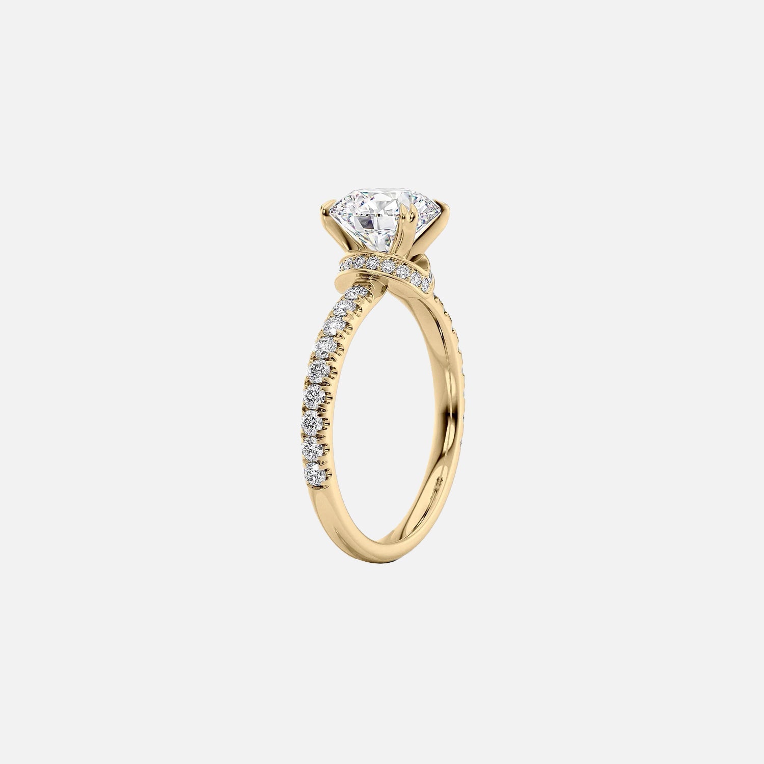  The Sofia Round Moissanite Ring 14k Yellow Gold 002