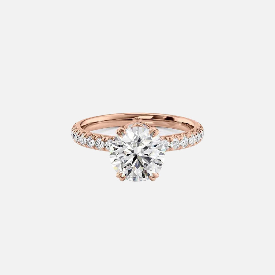  The Sofia Round Moissanite Ring 18k Rose Gold 001