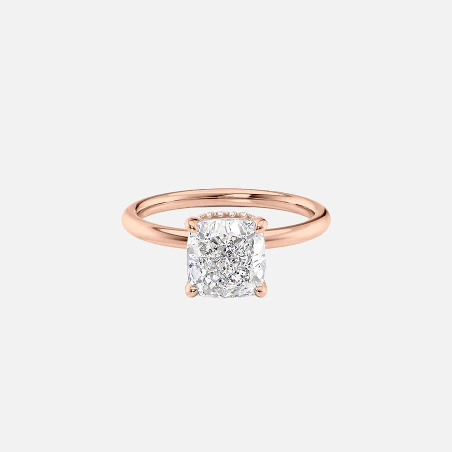  The Solitaire Alex Cushion Lab Diamond Ring 18k Rose Gold 001