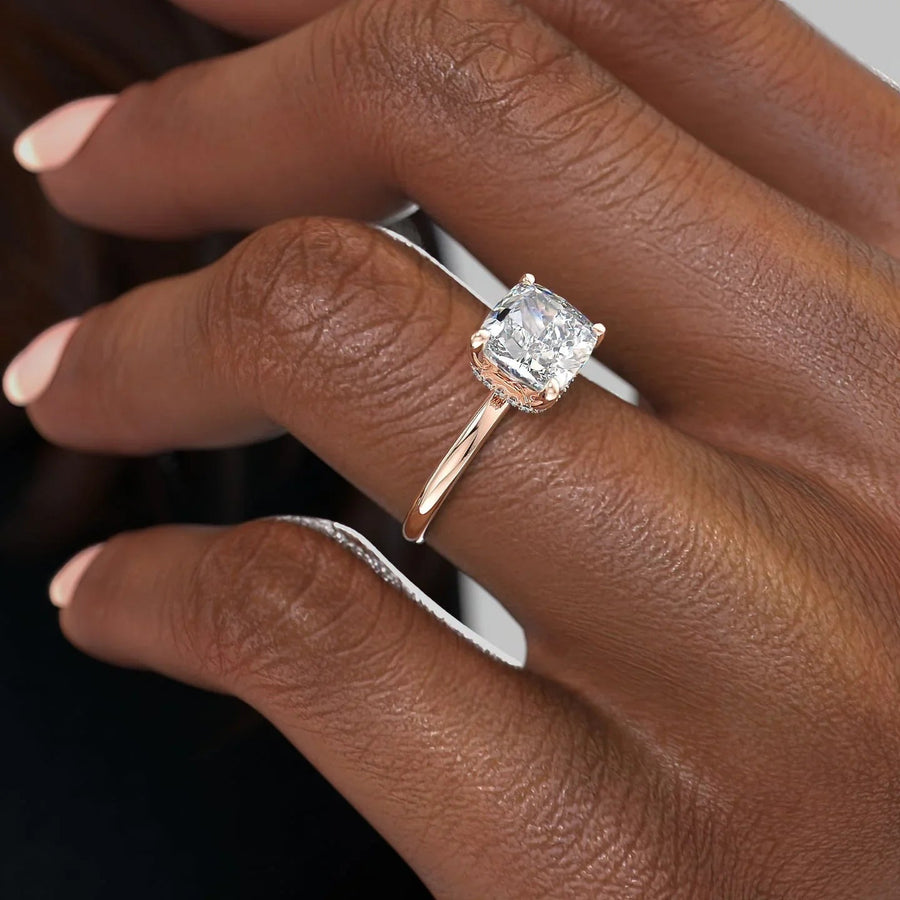 The Solitaire Alex Cushion Lab Diamond Ring 18k Rose Gold 005 Final