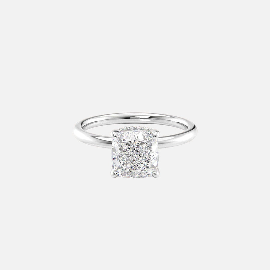  The Solitaire Alex Cushion Lab Diamond Ring 18k White Gold 001