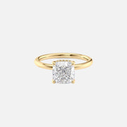  The Solitaire Alex Cushion Lab Diamond Ring 18k Yellow Gold 001