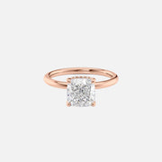  The Solitaire Alex Cushion Moissanite Ring 14k Rose Gold 001