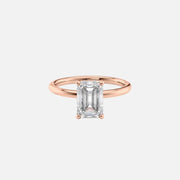  The Solitaire Alex Emerald Moissanite Ring 14k Rose Gold 001