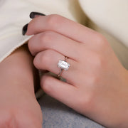  The Solitaire Alex Emerald Moissanite Ring 14k White Gold 004 Final