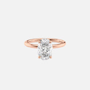  The Solitaire Alex Oval Lab Diamond Ring 14k Rose Gold 001