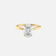 The Solitaire Alex Oval Lab Diamond Ring 14k Yellow Gold 001