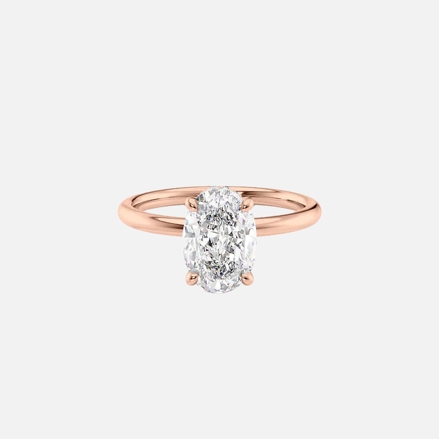  The Solitaire Alex Oval Lab Diamond Ring 18k Rose Gold 001