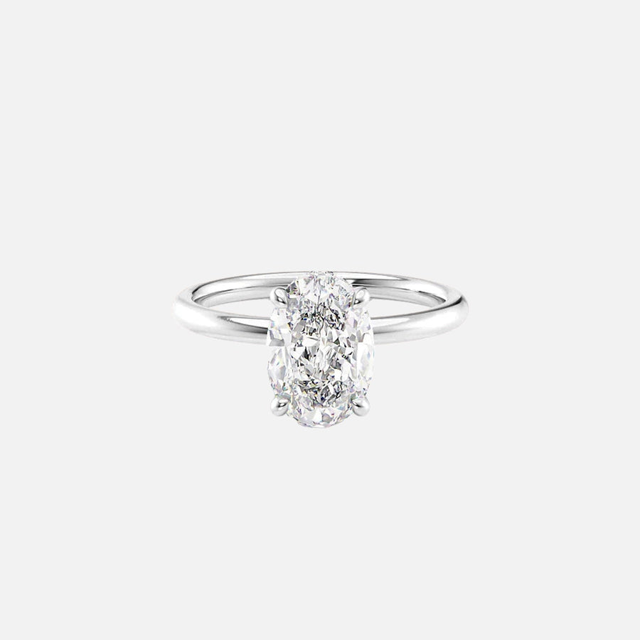  The Solitaire Alex Oval Lab Diamond Ring 18k White Gold 001