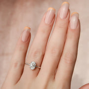 The Solitaire Alex Oval Moissanite Ring 14k White Gold 003