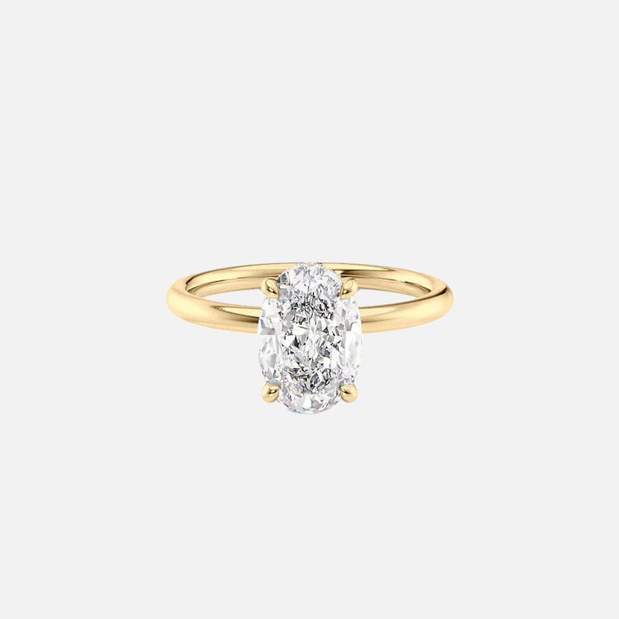  The Solitaire Alex Oval Moissanite Ring 18k Yellow Gold 001