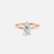  The Solitaire Alex Pear Lab Diamond Ring 14k Rose Gold 001