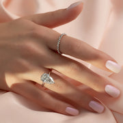  The Solitaire Alex Pear Moissanite Ring 18k White Gold 003