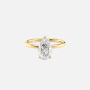  The Solitaire Alex Pear Moissanite Ring 18k Yellow Gold 001