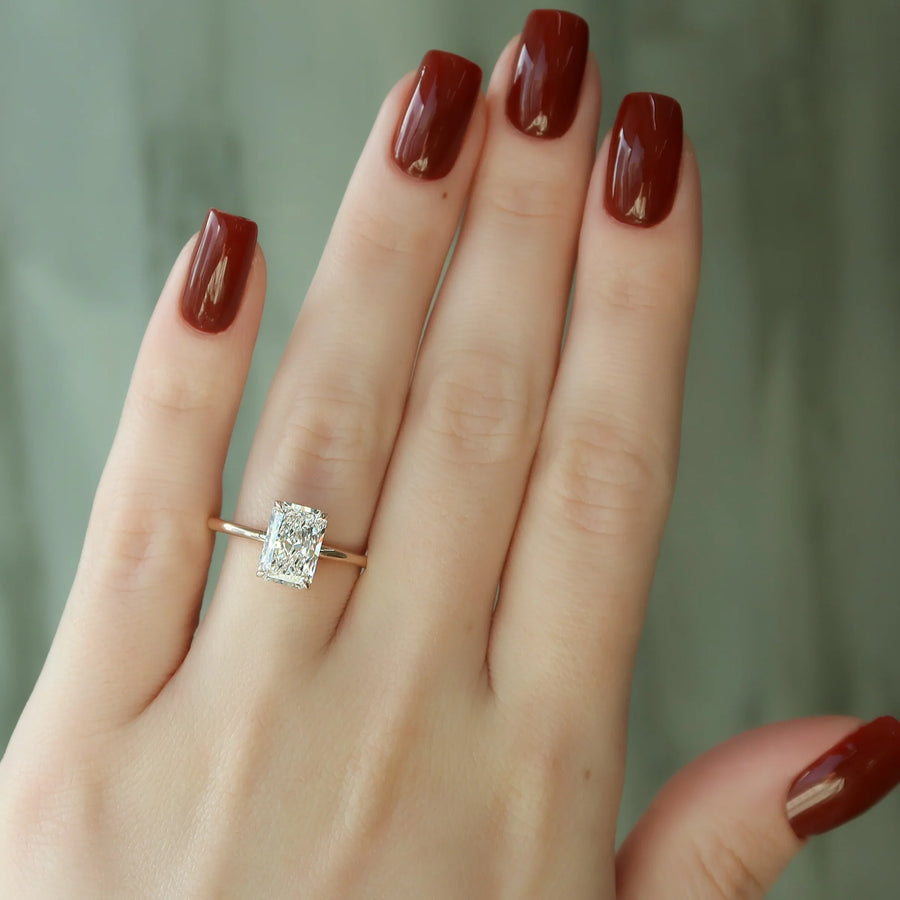  The Solitaire Alex Radiant Lab Diamond Ring 14k Rose Gold 003