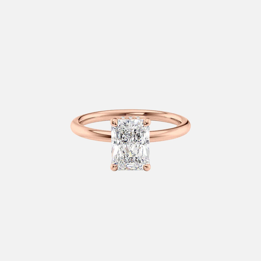  The Solitaire Alex Radiant Lab Diamond Ring 18k Rose Gold 001