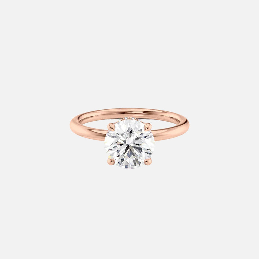  The Solitaire Alex Round Lab Diamond Ring 14k Rose Gold 001
