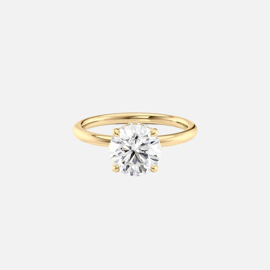 The Solitaire Alex Round Lab Diamond Ring 14k Yellow Gold 001