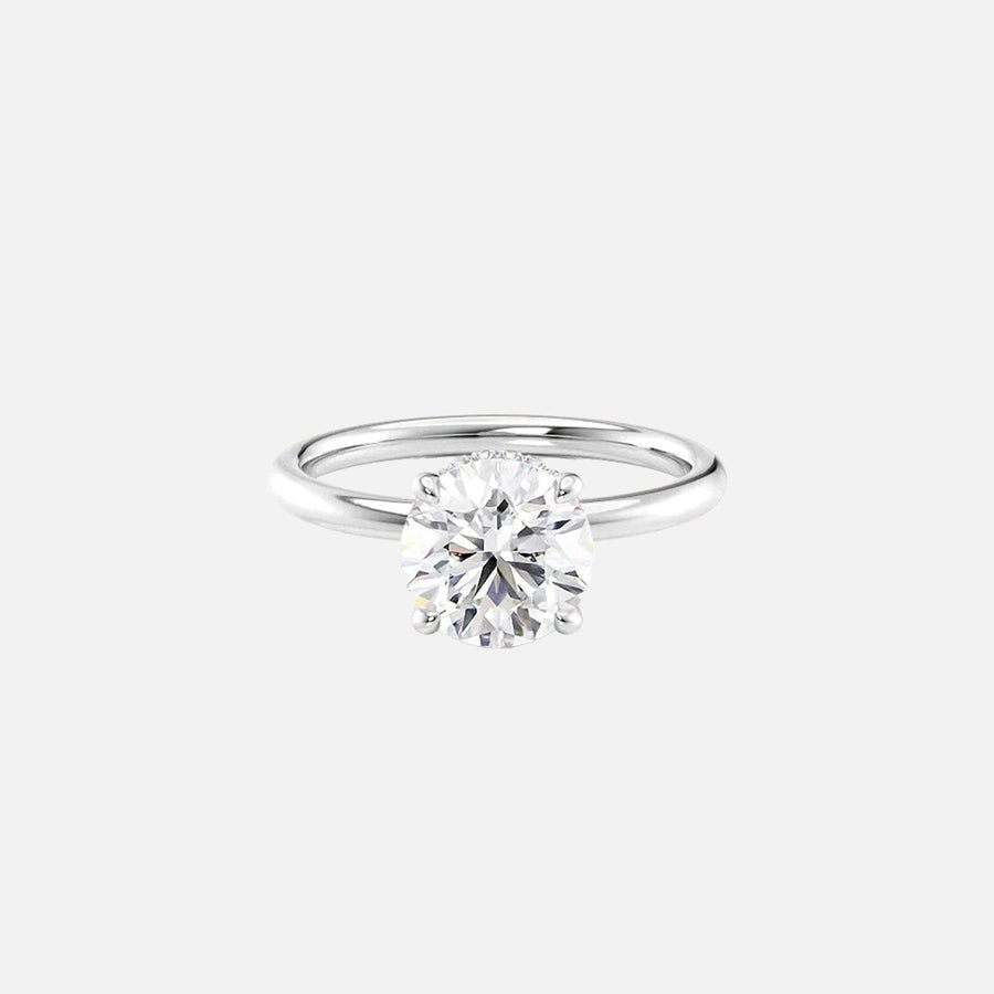  The Solitaire Alex Round Lab Diamond Ring 18k White Gold 001