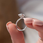  The Solitaire Alison Emerald Moissanite Ring 18k White Gold 004