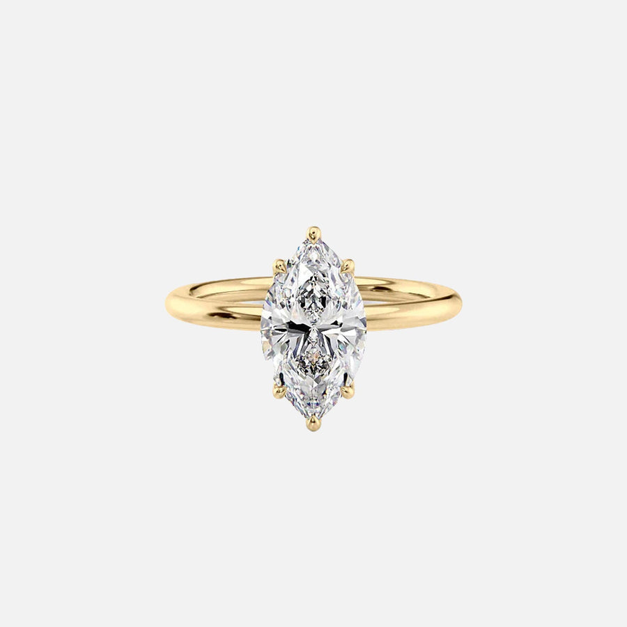 The Solitaire Alison Marquise Lab Diamond Ring 14k Yellow Gold 001