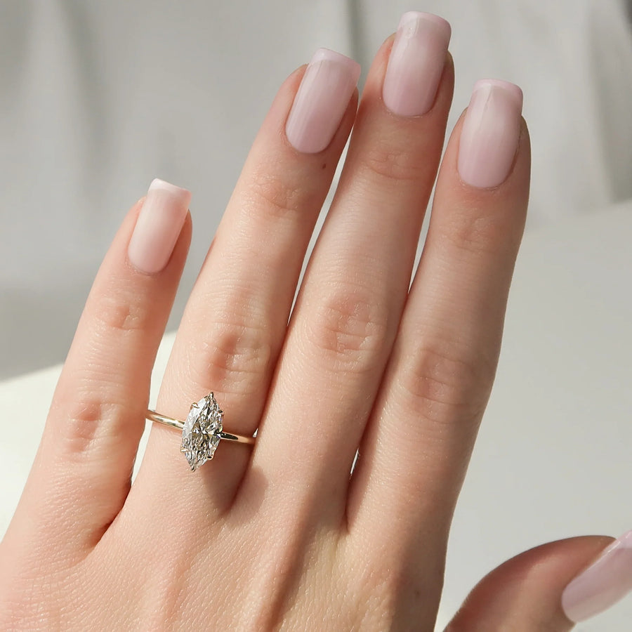  The Solitaire Alison Marquise Lab Diamond Ring 18k Yellow Gold 003
