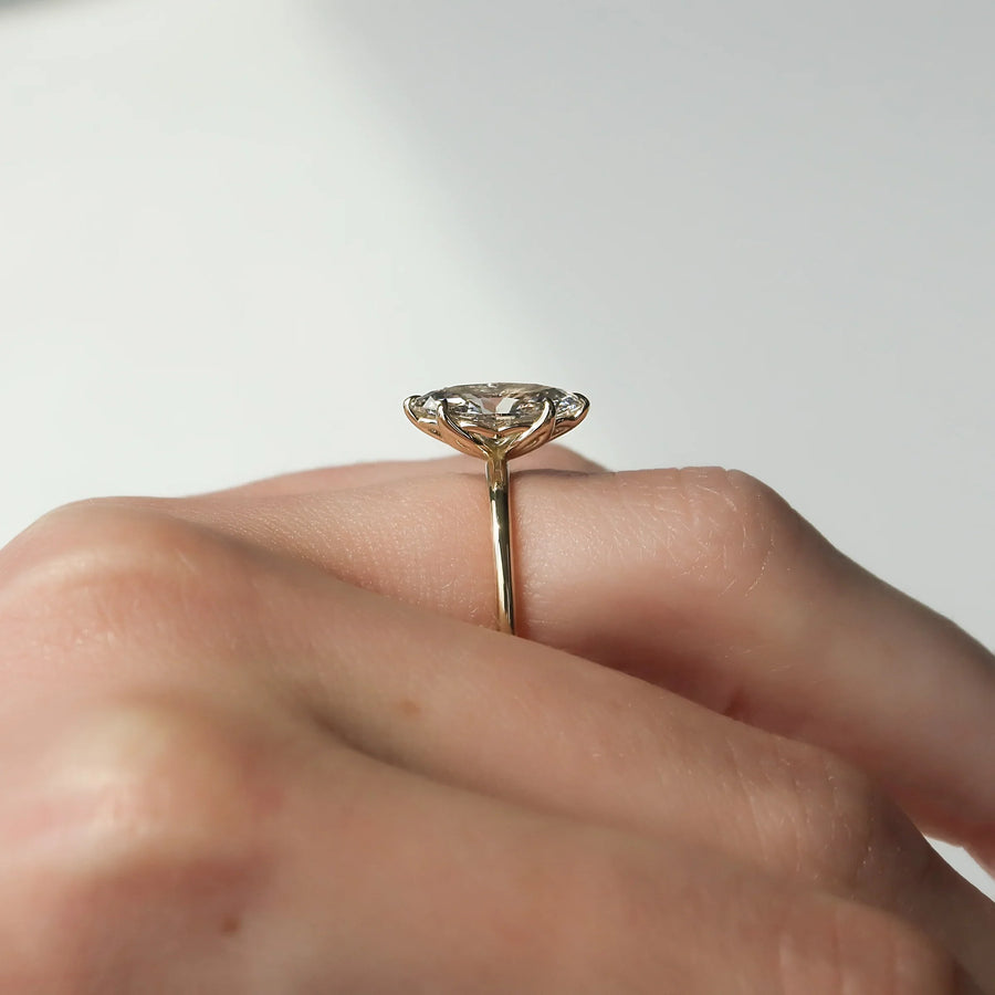  The Solitaire Alison Marquise Lab Diamond Ring 18k Yellow Gold 004