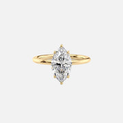 The Solitaire Alison Marquise Moissanite Ring 14k Yellow Gold 001