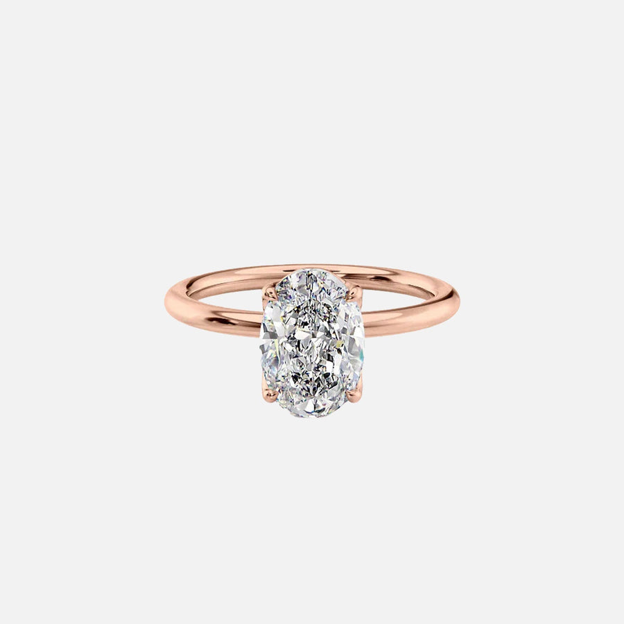 The Solitaire Alison Oval Lab Diamond Ring 18k Rose Gold 001